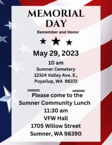 sumner vfw memorial day lunch 2023